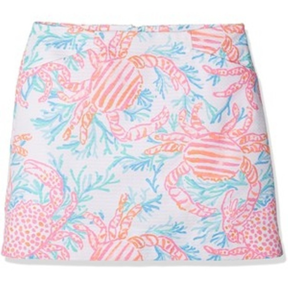 Lilly Pulitzer MARIGOLD SKORT Skirt w Shorts Getting Steamy Crab White Pink z0